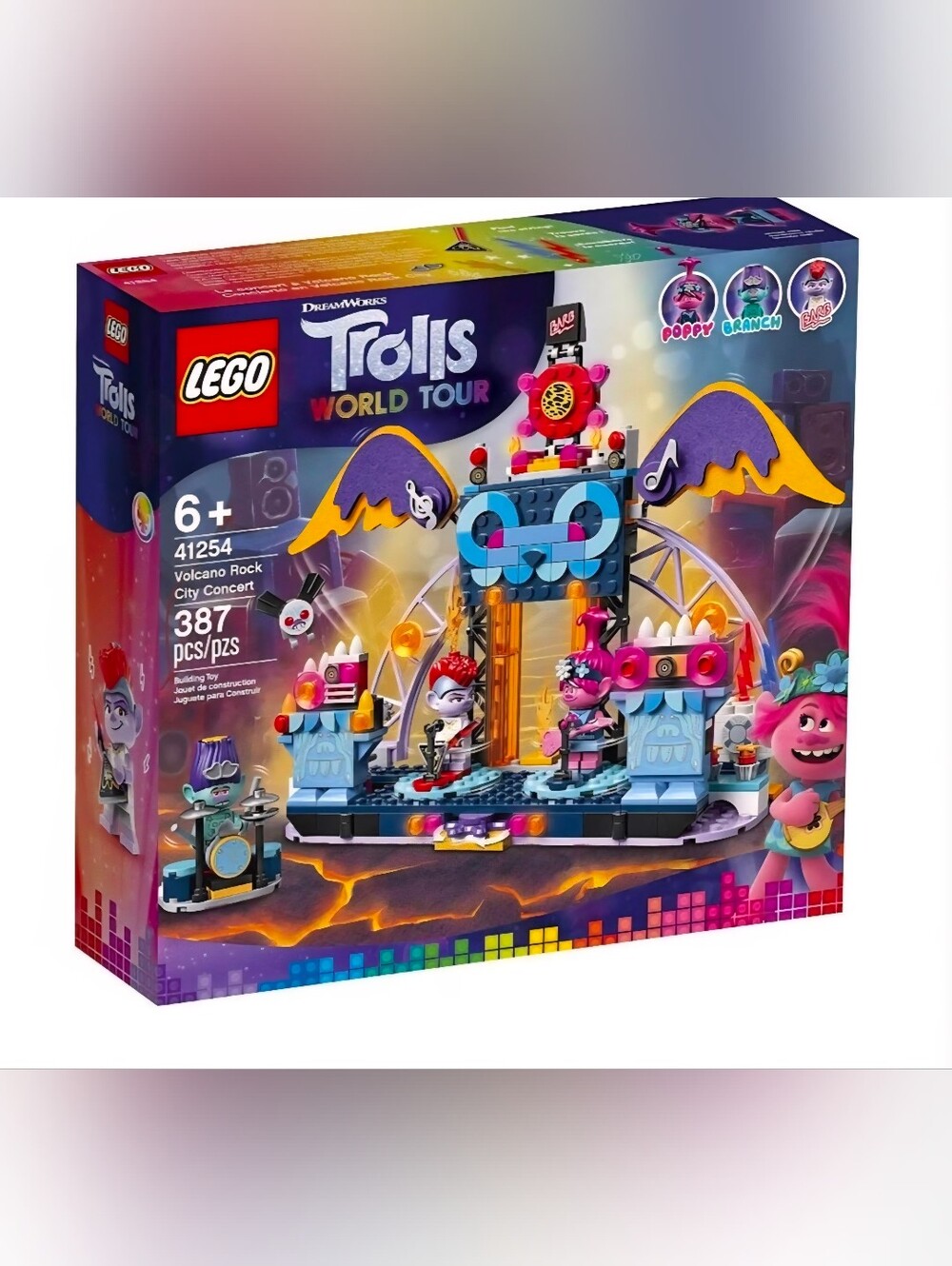 NWT LEGO Trolls World Tour Volcano Rock City Concert Stage Playset 387 Pieces